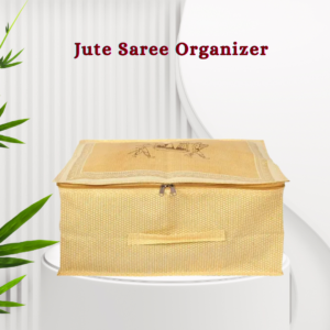 Premium Jute Saree Cover – Eco-Friendly Storage Bag with Zip Closure & Transparent Window
